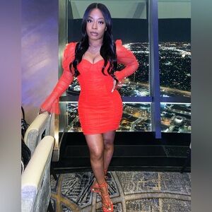 Vibrant Red Bodycon Dress